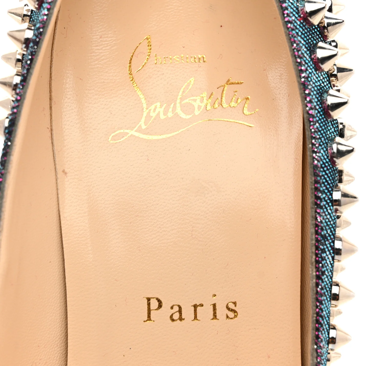 Lame Satin Lady Peep Spikes 150 Pumps 39 Turquoise Violet Silver
