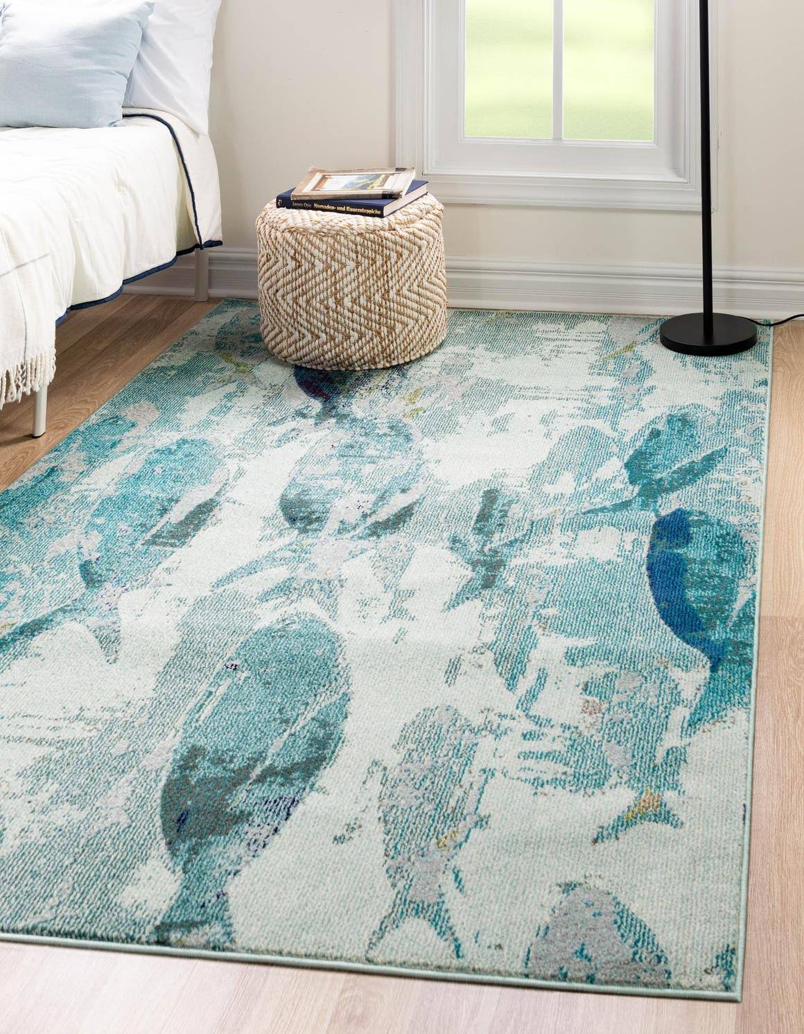 Unique Loom Positano Light Blue 4 ft. x 6 ft. Area Rug