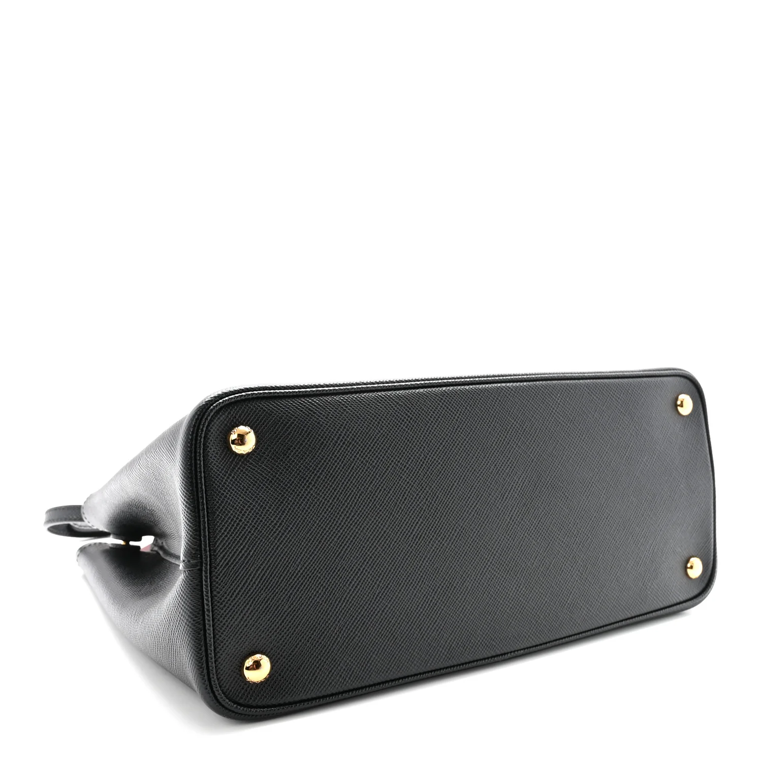 Saffiano Cuir Medium Double Bag Black Fuoco