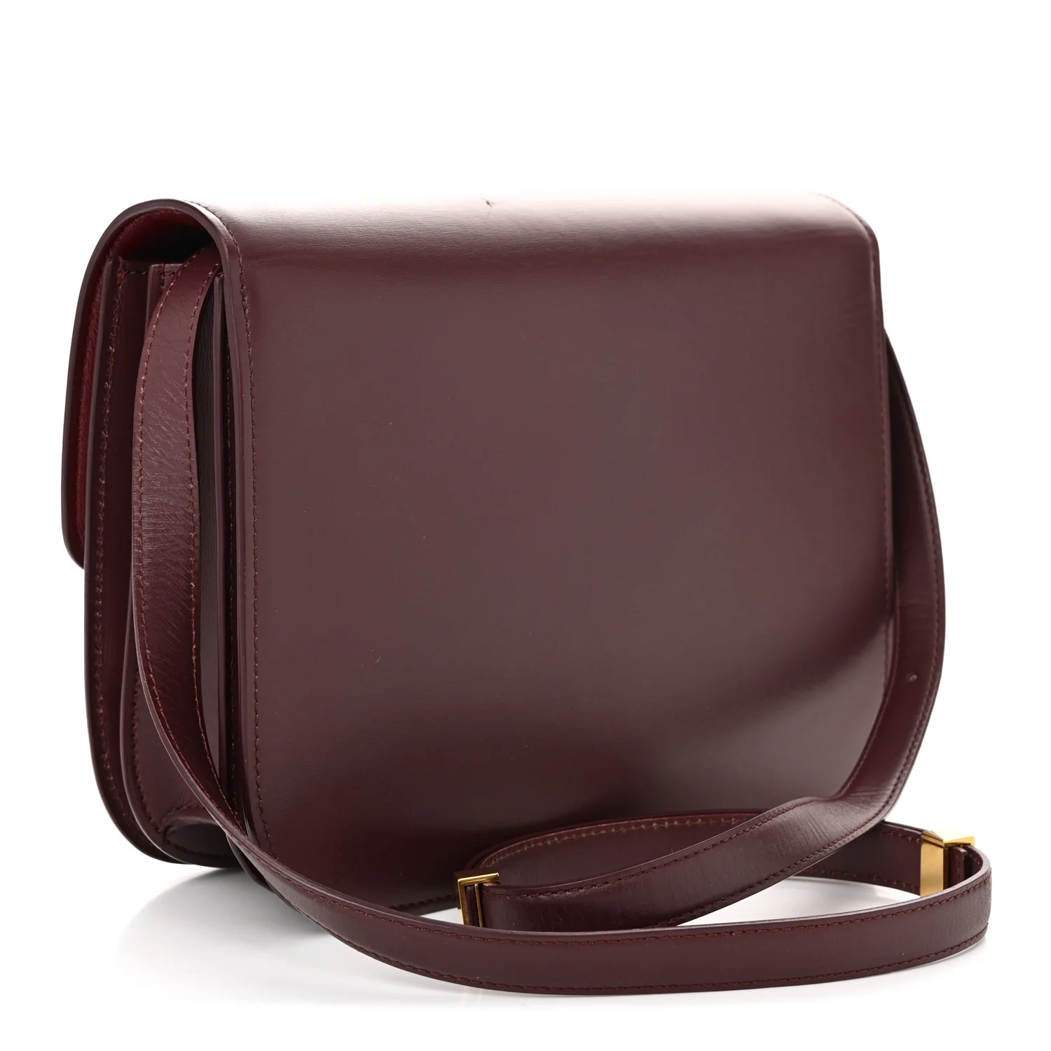 Box Calfskin Medium Classic Box Flap Bag Burgundy