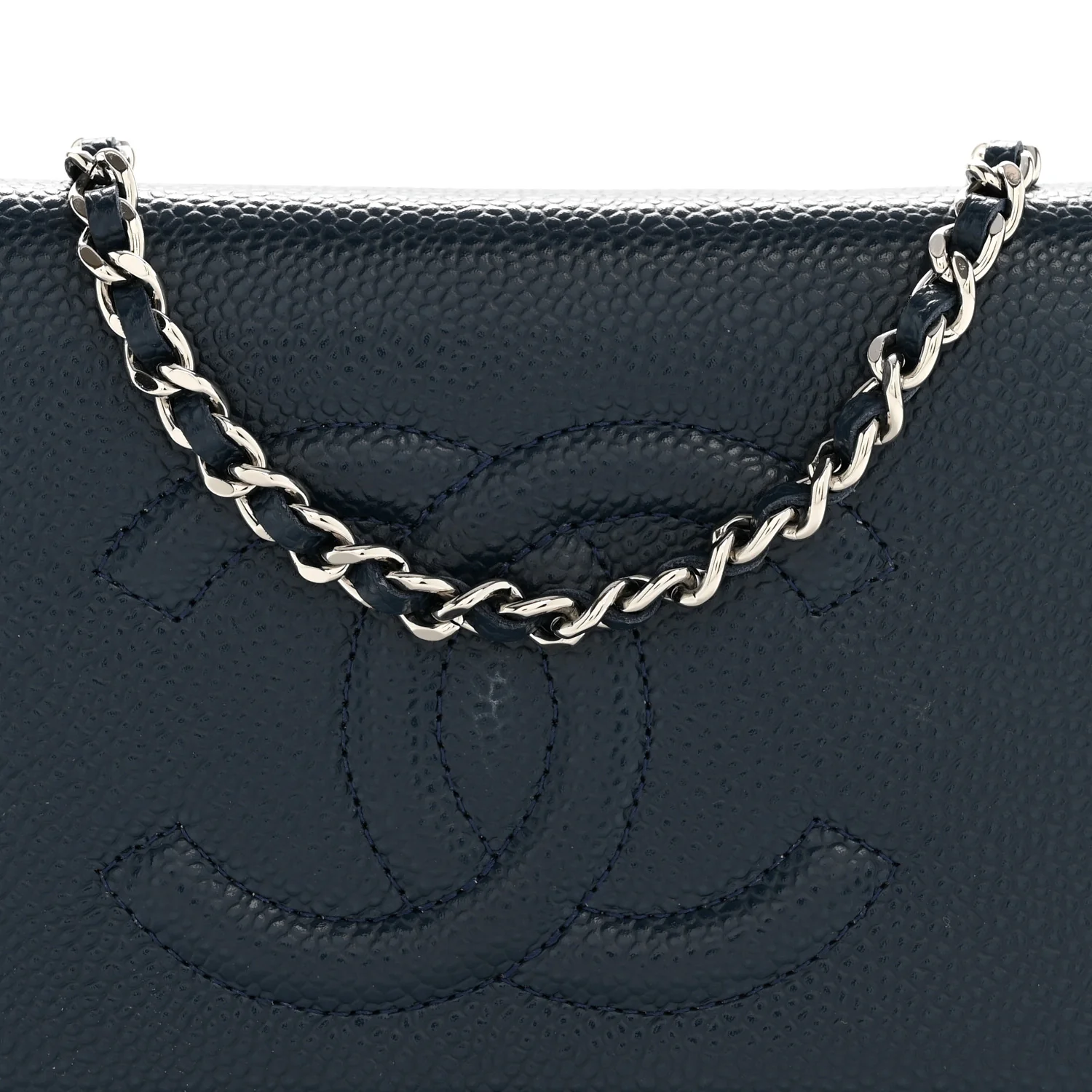 Caviar Timeless CC Wallet on Chain WOC Navy Blue