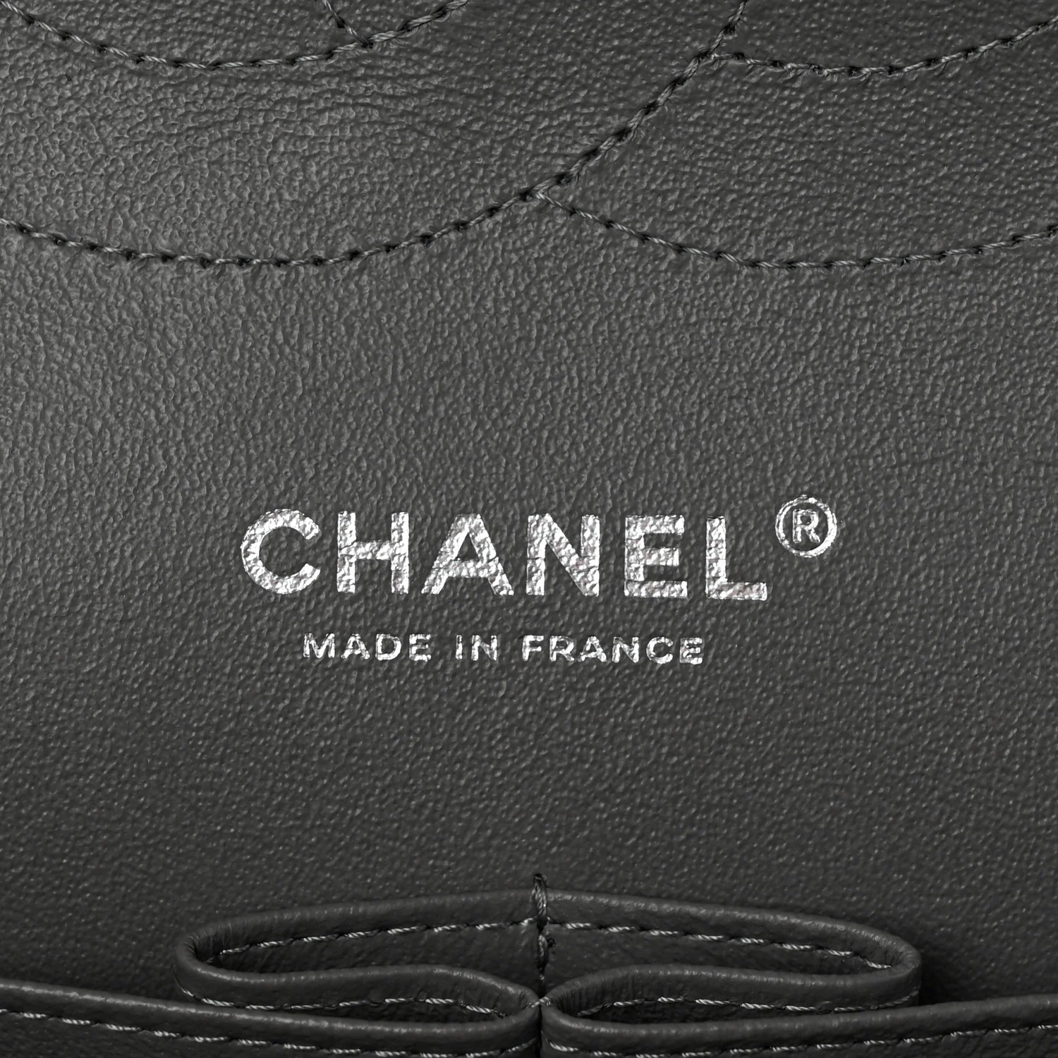 Caviar Quilted Jumbo Double Flap Grey