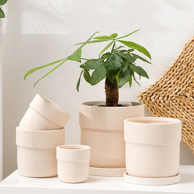 Modern Home Garden Decorative Succulent Plant Pots Indoor Home Decoration White Terracotta Pot Ceramic Flower Pots