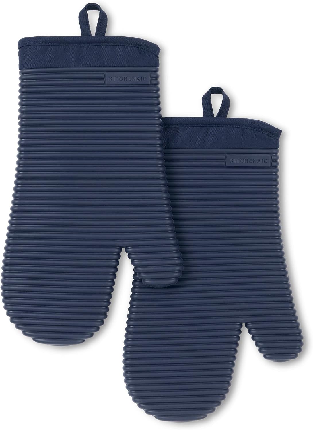 KITCHENAID Ribbed Soft Silicone Oven Mitt 2-Pack Set, 7.5