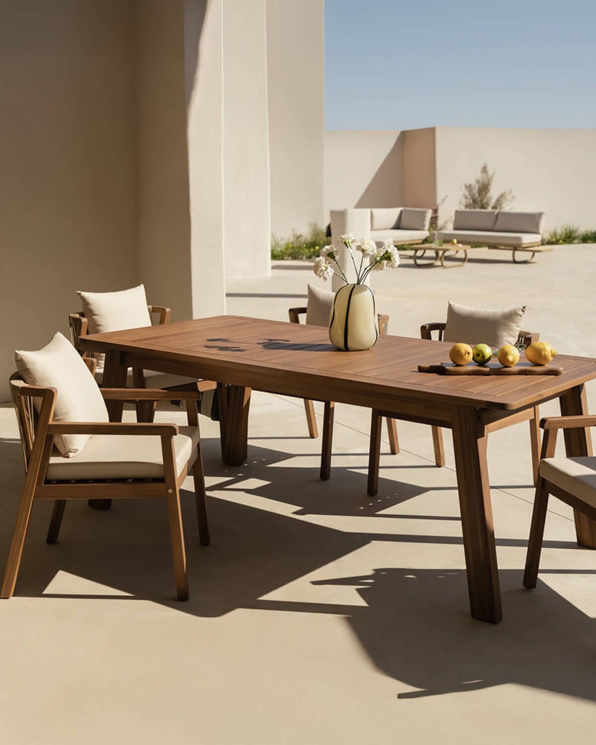 Cael - Mesa de Exterior Retangular de Madera de Acacia (200x95 cm) Cael