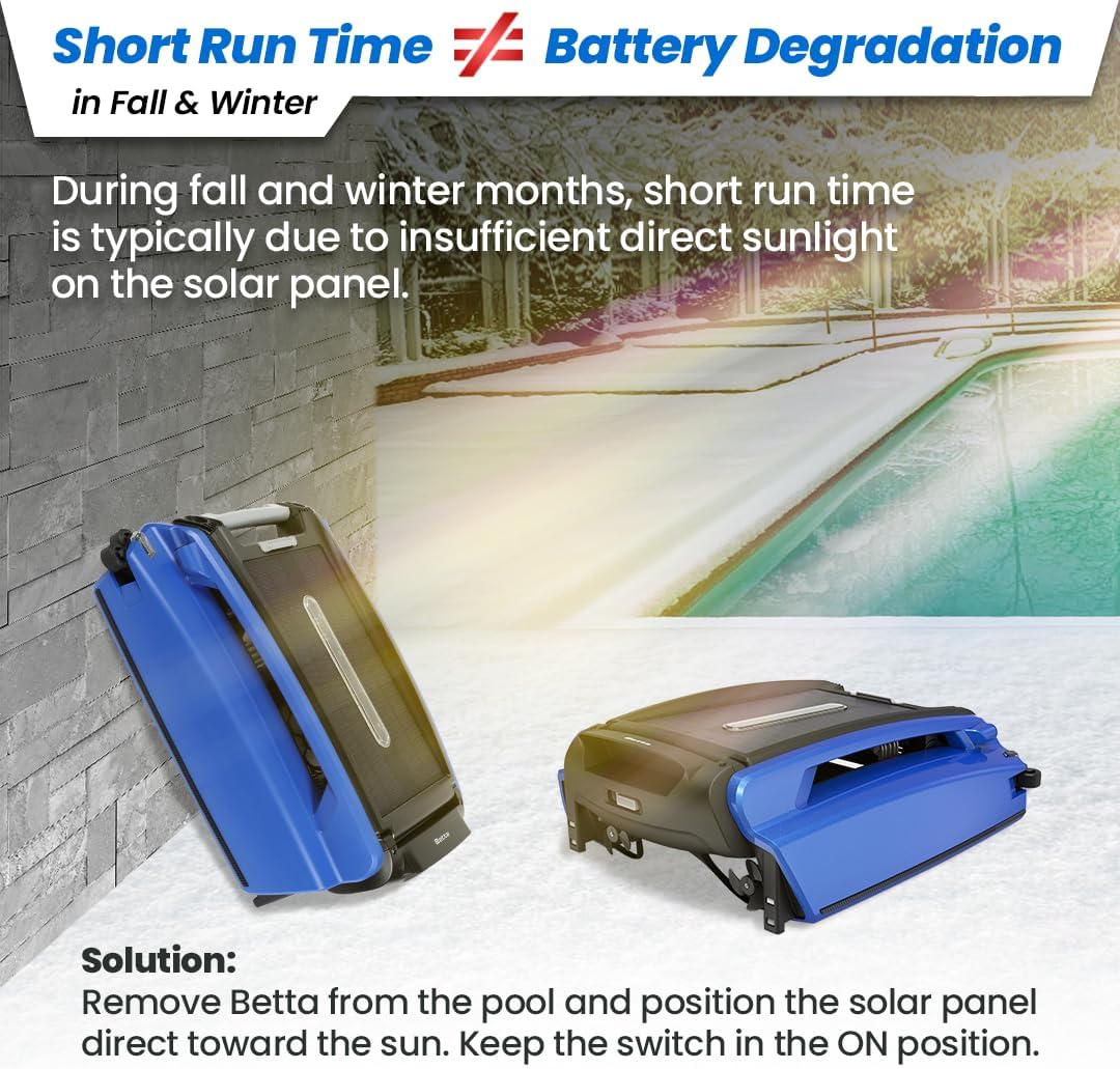 Betta Se Solar Powered Automatic Robotic Pool Surface Skimmer Cleaner with 30 Hour Continuous Cleaning Battery Power and Re Engineered Twin