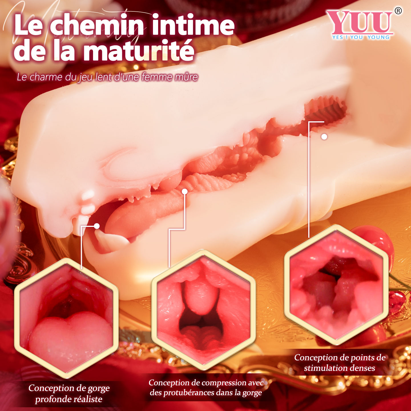 Chauffage 50°C et 3 modes de vibrations pour un plaisir ininterrompu.