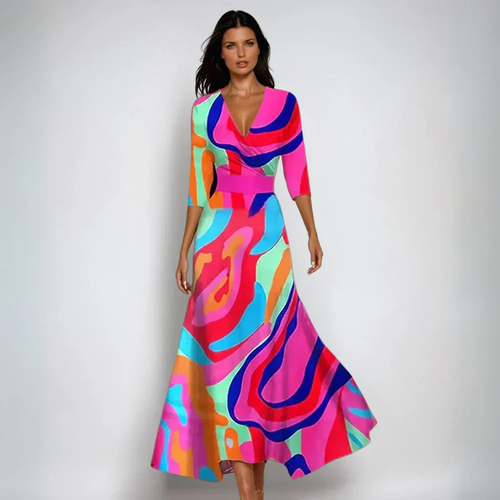 Émilie | Robe Longue Fleurie Élégante