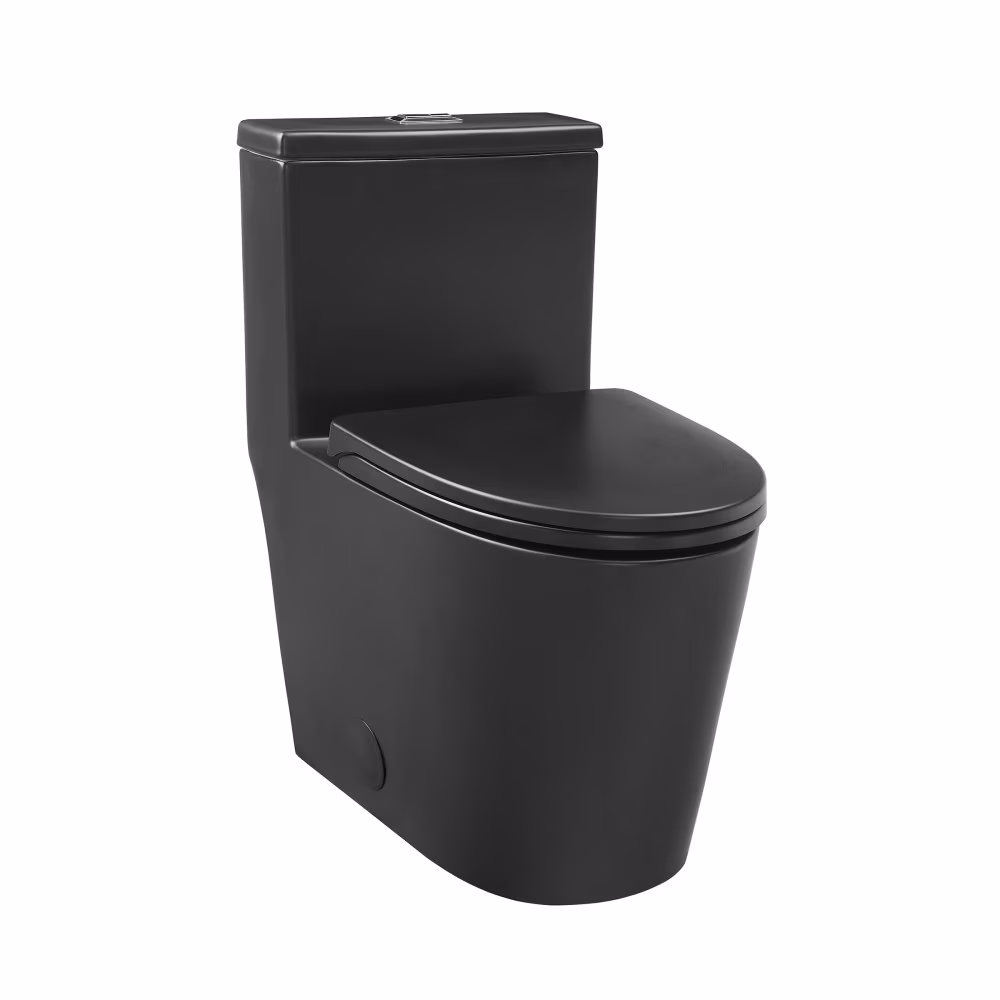 One Piece Elongated Dual Flush Toilet with 0.95/1.26 GPF in Matte Black(Multi-color)