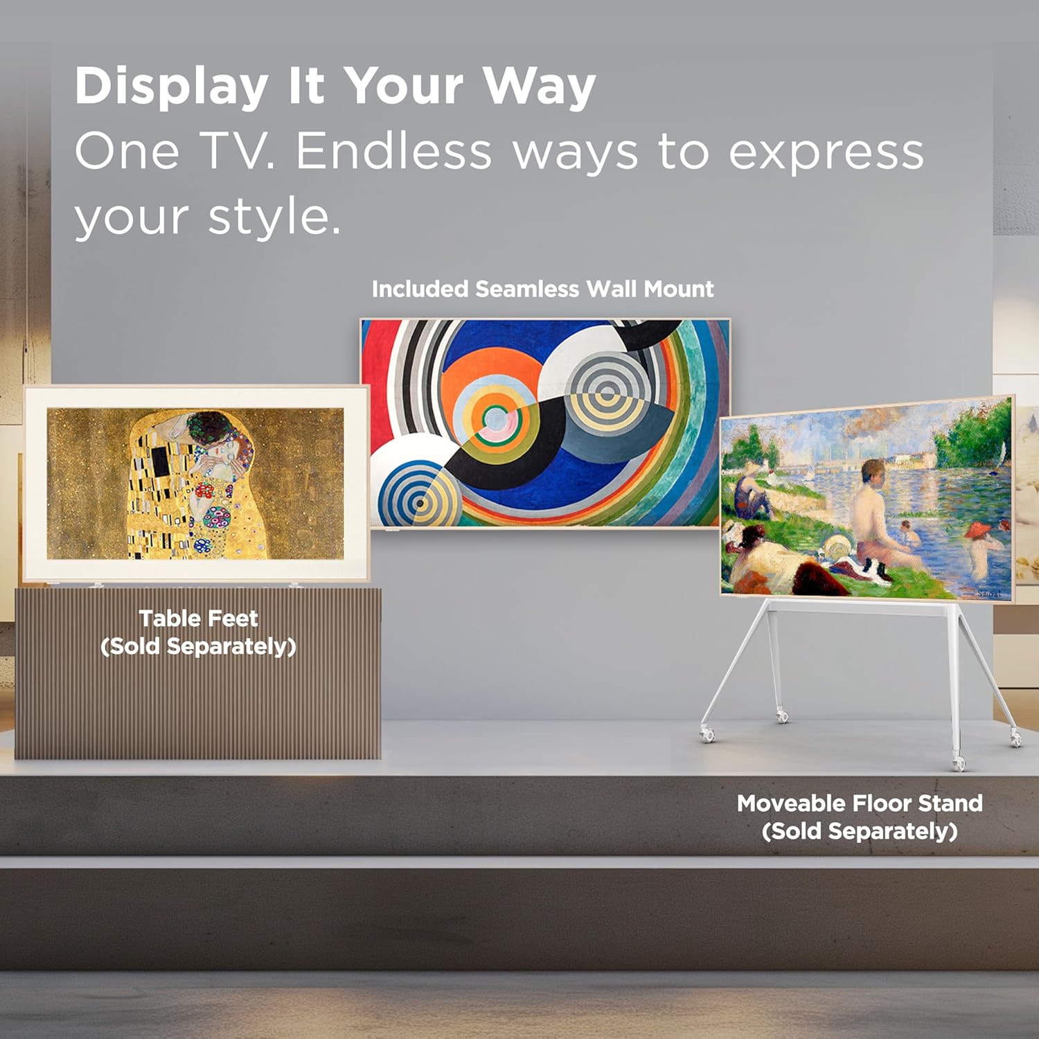 TCL 55 Inch Class NXTVISION Series Picture Frame Canvas Art TV | 55A300W  2024 Model | QLED 4K HDR Smart Google TV | 120HZ Dolby Atmos Audio | Voice Remote Alexa Google Apple Streaming Television