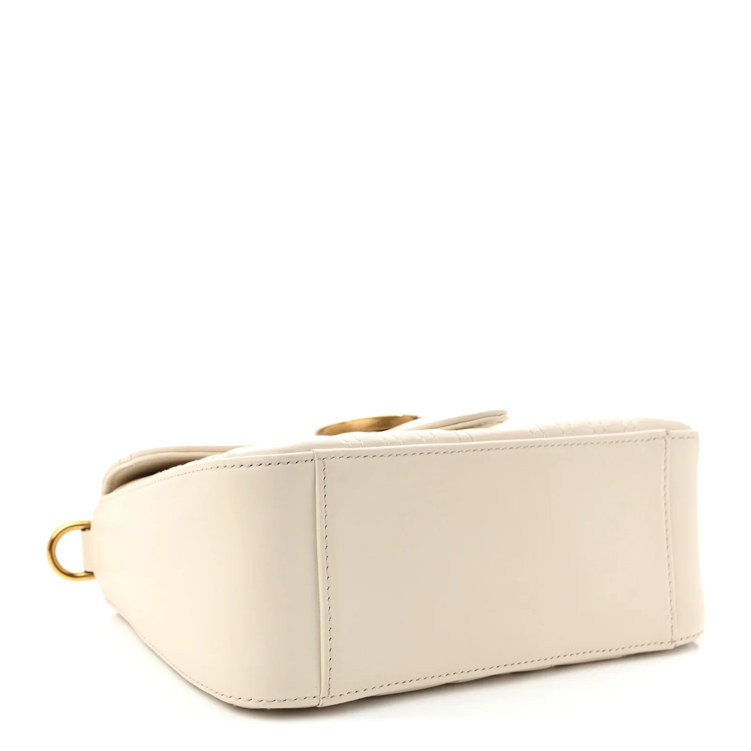 Calfskin Matelasse Mini GG Marmont Top Handle Shoulder Bag White