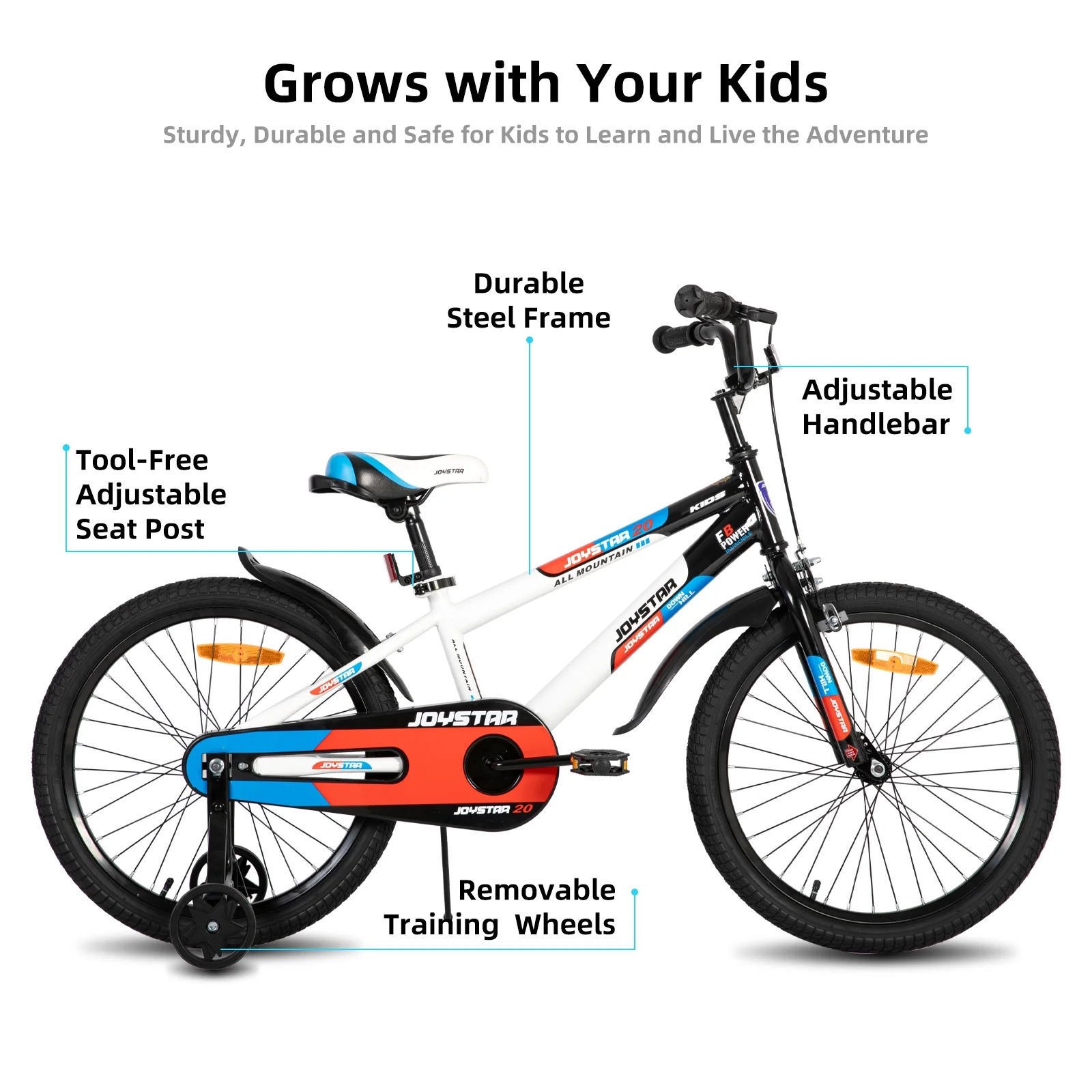 JOYSTAR New Berry Kids Bike, Ages 3 - 10, 12 - 20 in with Training Wheels, Pink