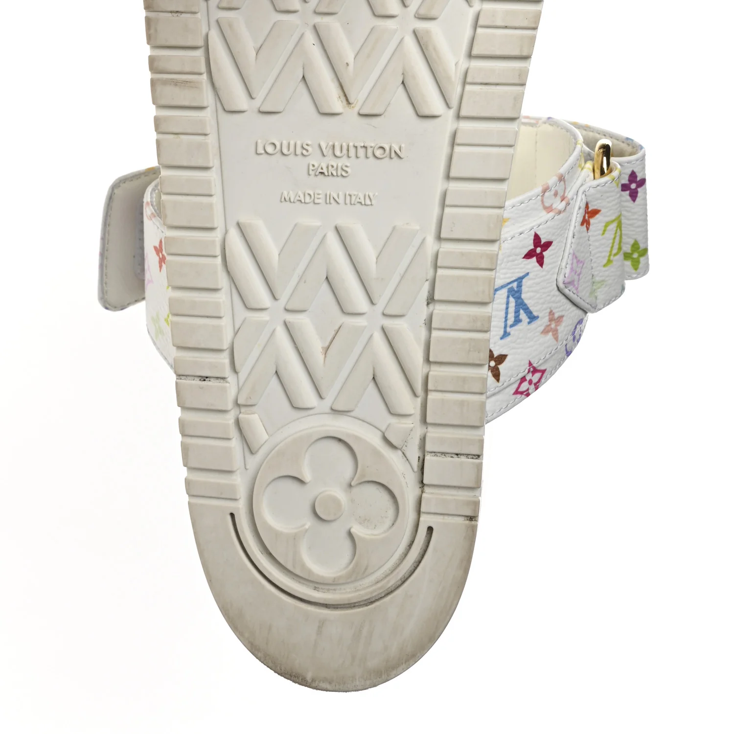 LV X TM Monogram Multicolor Bom Dia Comfort Mule Sandals 38.5 White
