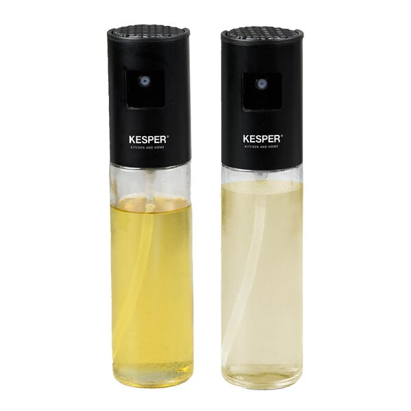 Olje- og eddikspray sett 2 deler 18 cm klar