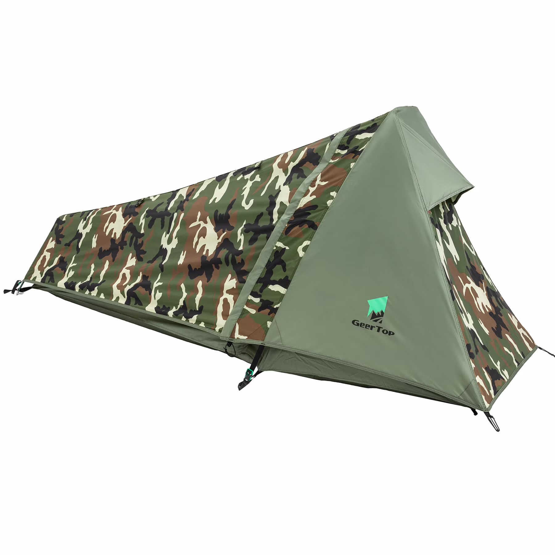 Ultralight Bivy Tent for 1 Person 3 Season Waterproof Single Person Backpacking Tent for Camping Hiking Backpack Travel Outdoor Survival Gear(green) - Image 3