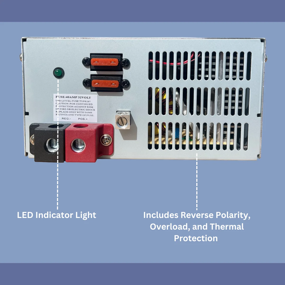 120 Amp RV Converter | 12V DC | Power Converter Battery Charger | Lithium Compatible | Built in Smart Charger and Fixed Output Modes | Output Range 13V to 16.5V - Image 7