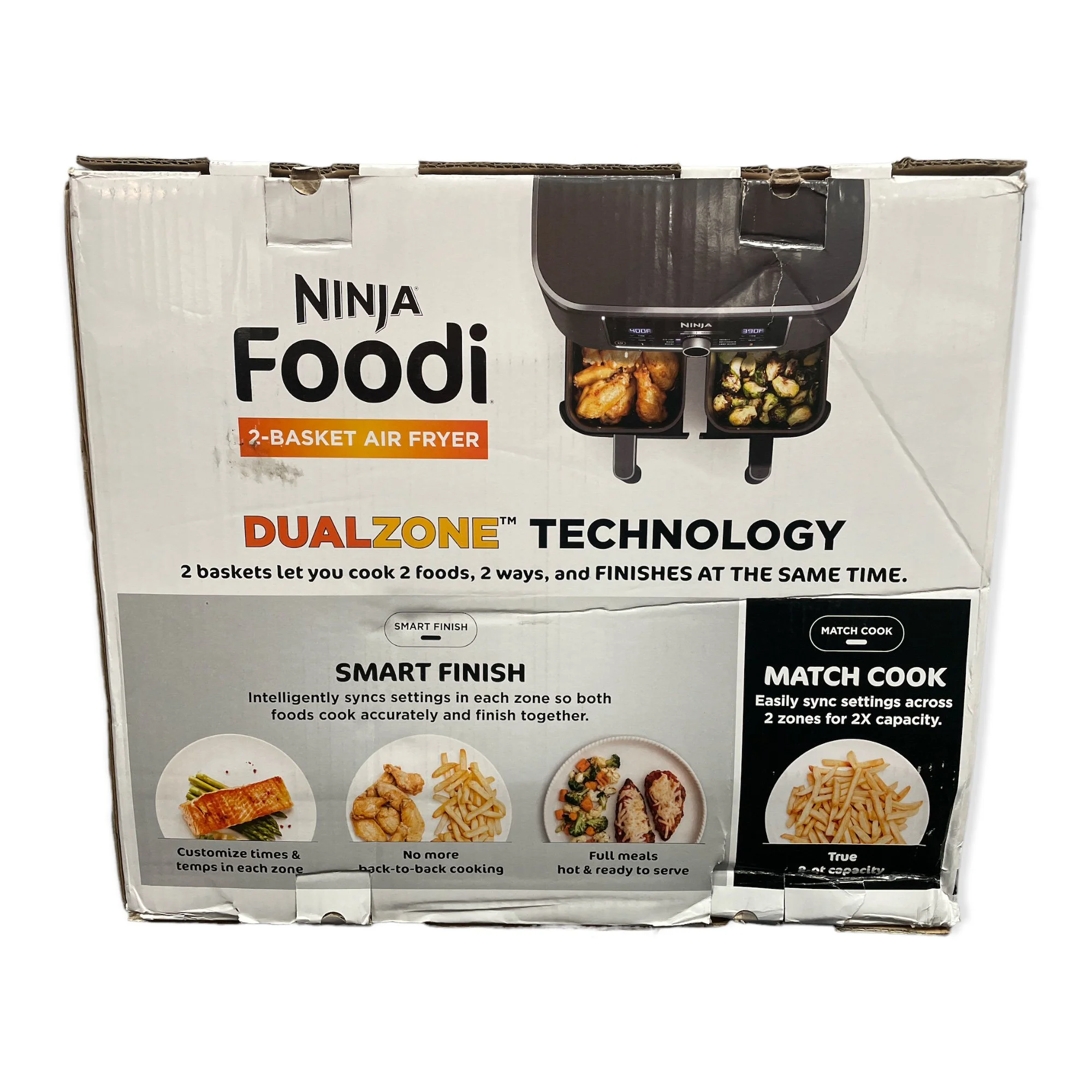 Ninja Foodi 8 Qt 2 - Basket Air Fryer, Black - Dualzone Technology, Smart Finish