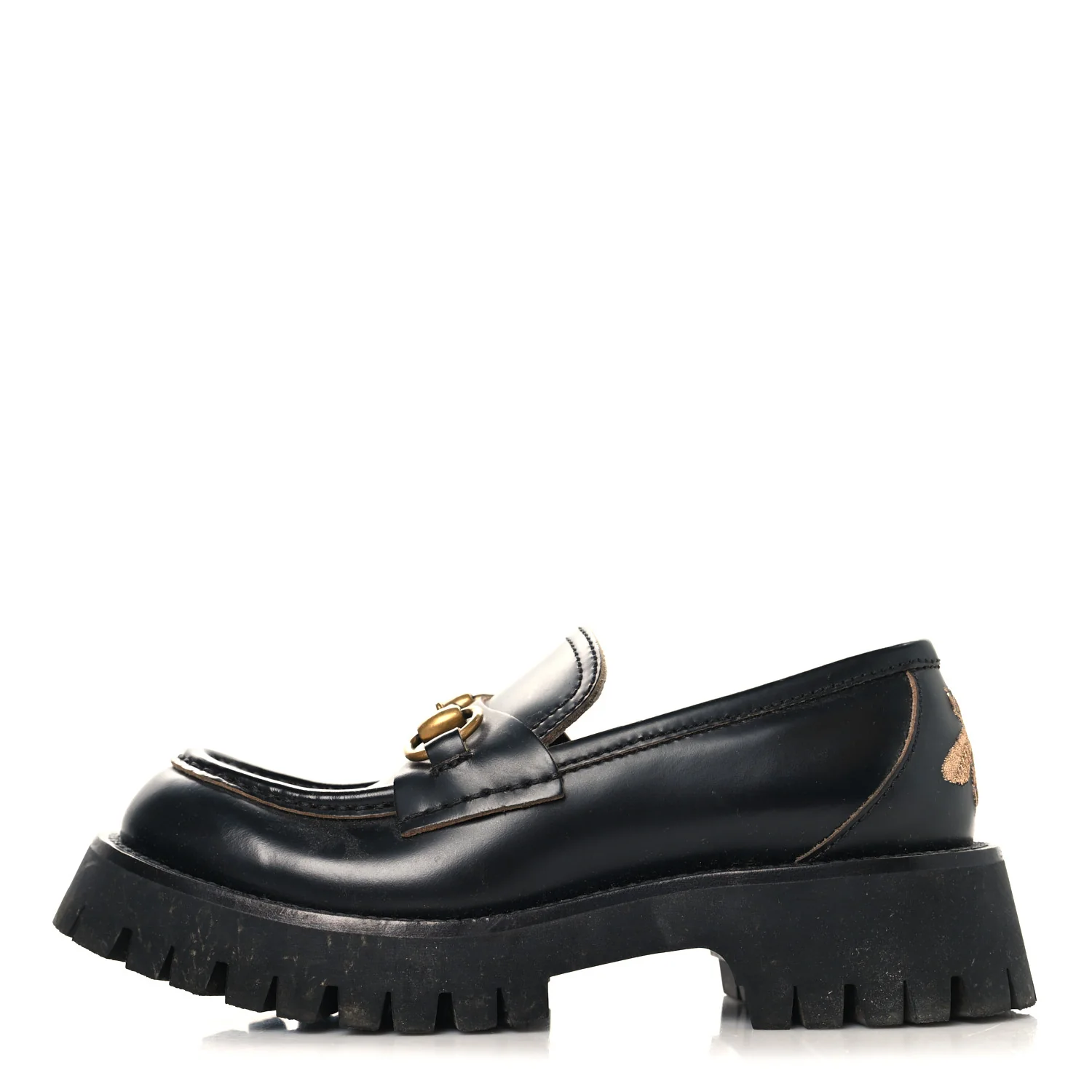 Cordovan Lux Womens Harald Horsebit 25mm Platform Loafers 35 Black