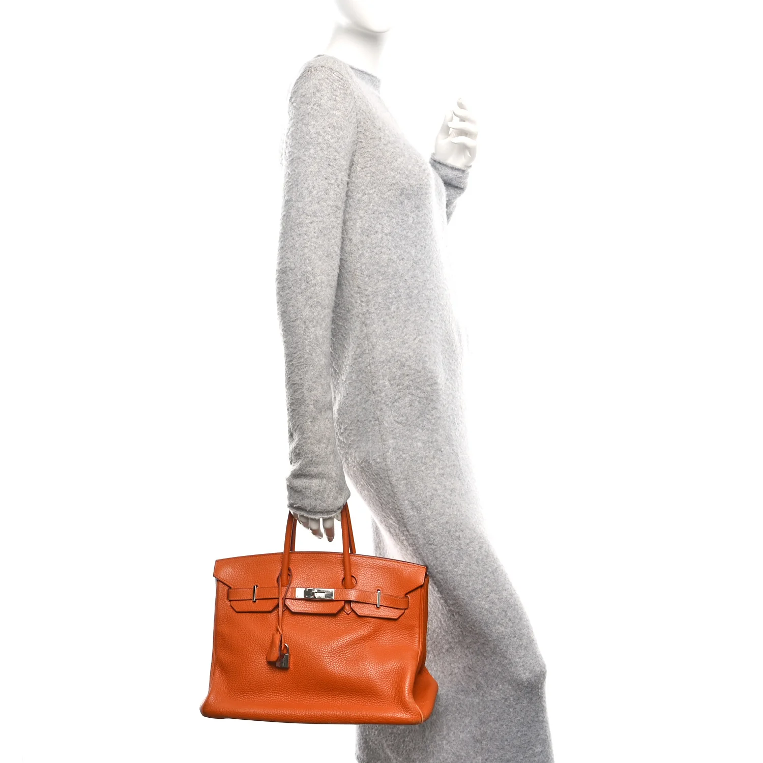 Taurillon Clemence Birkin 35 Orange