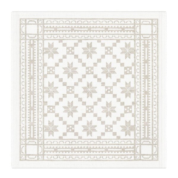 Åttebladrose serviett 35x35 beige