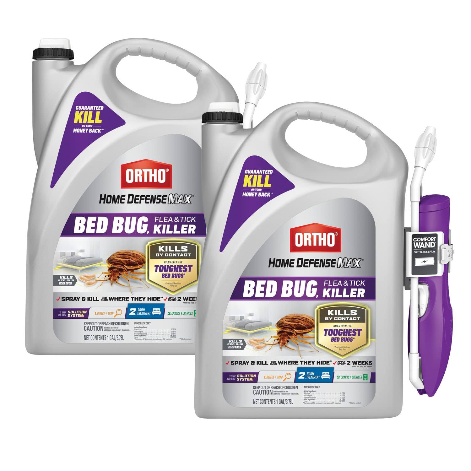 Ortho Home Defense Max Bed Bug, Flea & Tick Killer with Comfort Wand, 1 gal. (2-Pack)