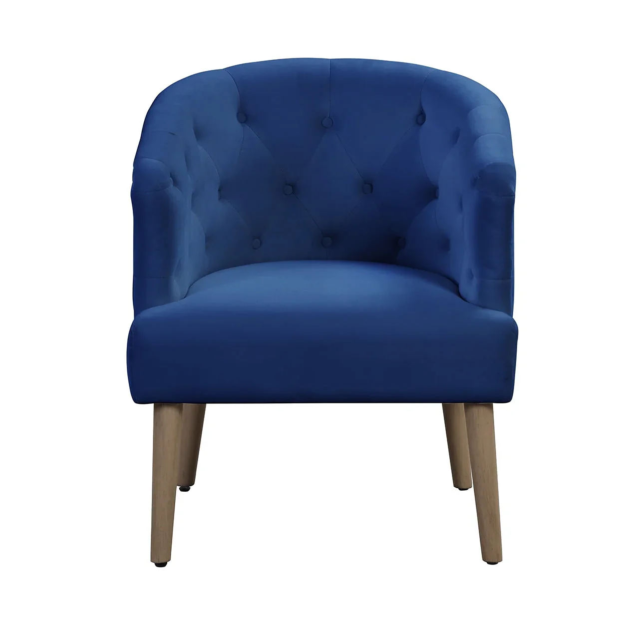 Better Homes & Gardens Barrel Accent Chair,Deep Cobalt Blue, Velvet Upholstery, Adult