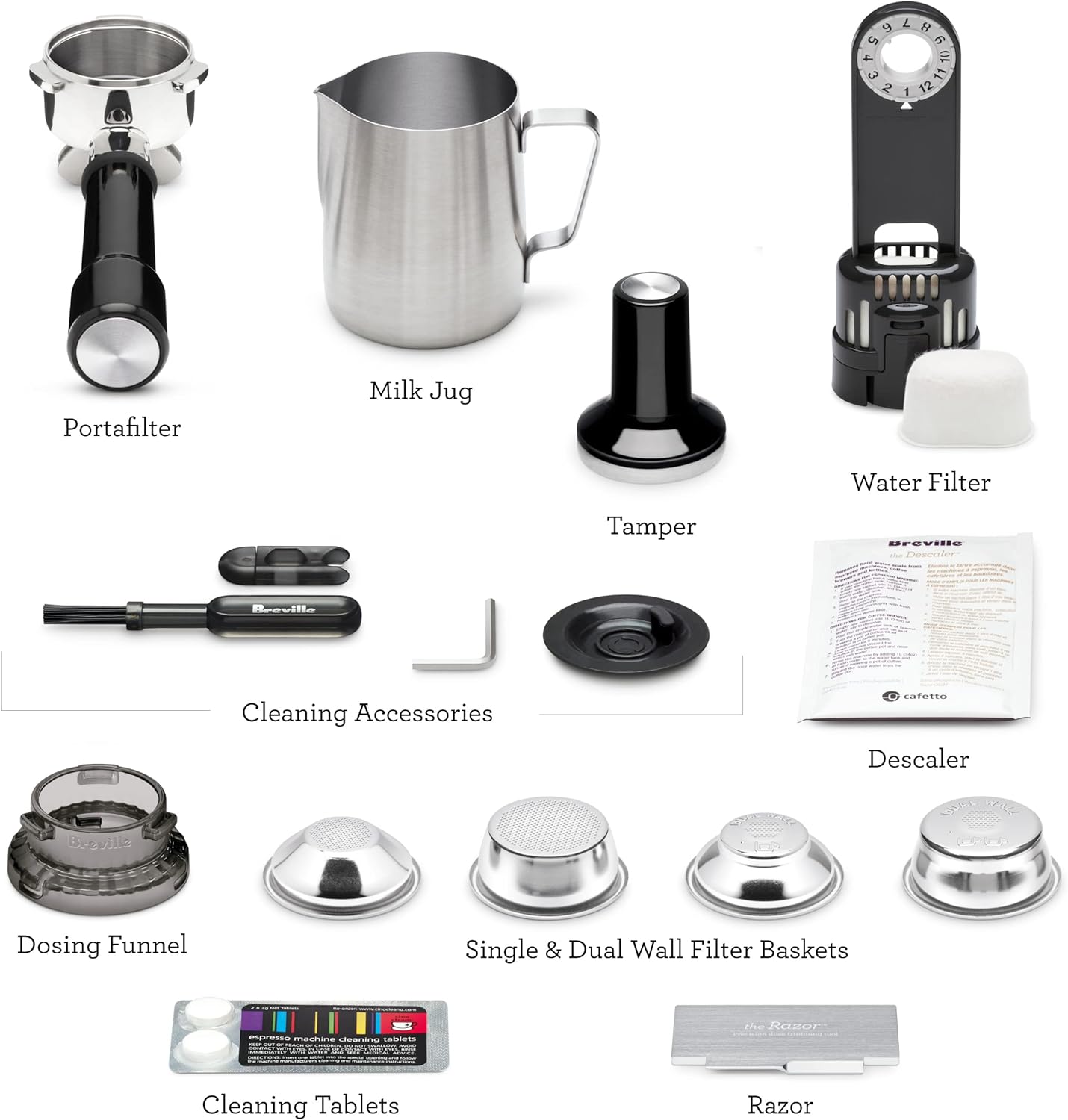 Express Espresso Machine, Brushed Stainless Steel, Coffee machine with cappuccinatore – 15 bar – stainless steel