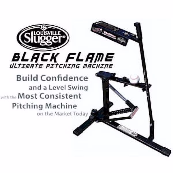 Black Flame Ultimate Pitching Machine for Baseball Softball �C Manual, Portable, Throws Up to 50 MPH, Youth Adult Training
