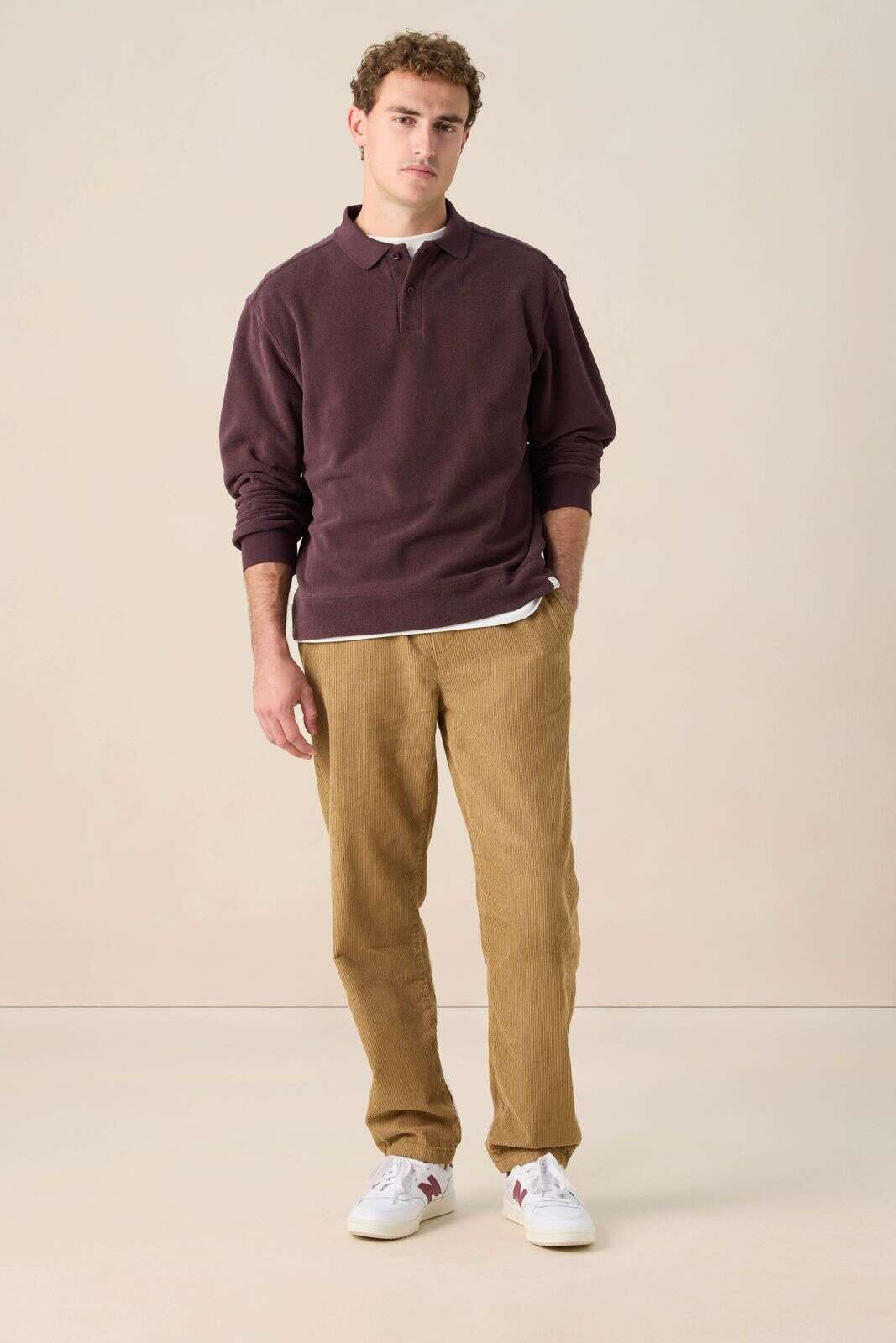 Bruine badstof sweater