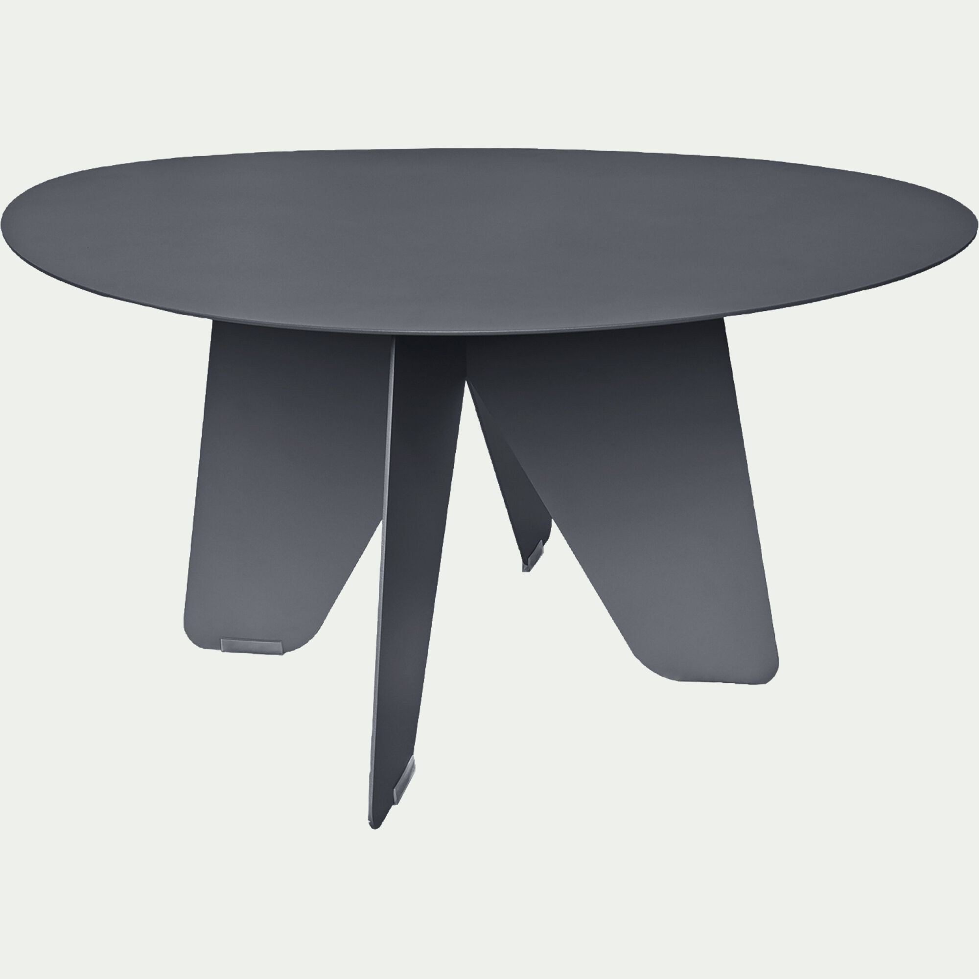 PERTUIS - Table basse ovale en acier l75xH35cm - bleu