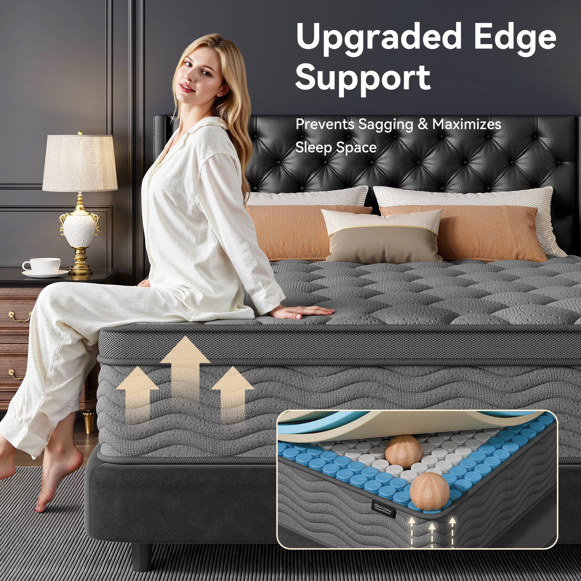 Queen Mattress 10 inch, Hybrid Mattress in a Box, Memory Foam and Individual Pocket Springs, Pressure Relief, Medium Firm(Queen/10 in) - Image 5