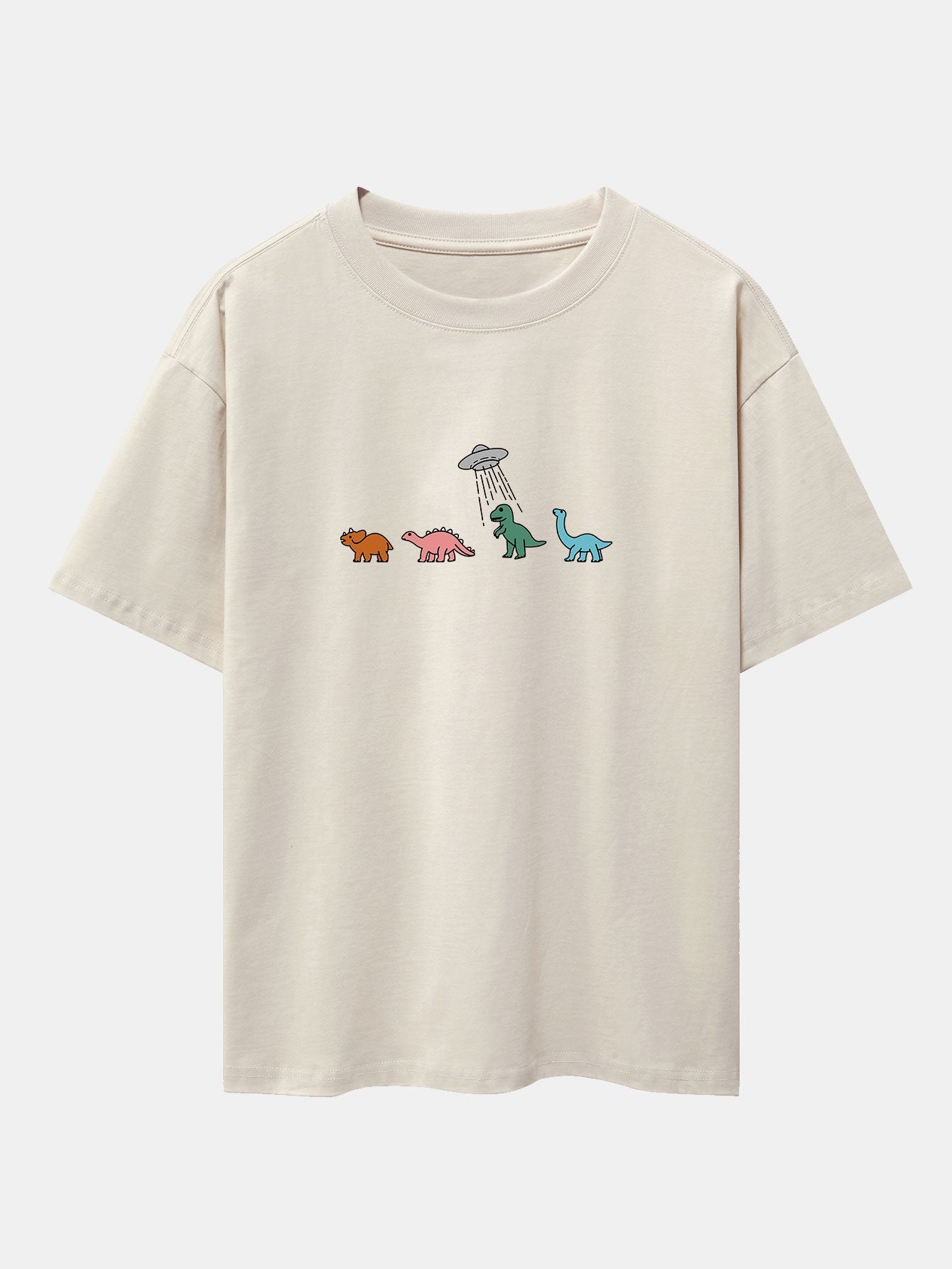T-shirt oversize épais à imprimé dinosaure de dessin animé