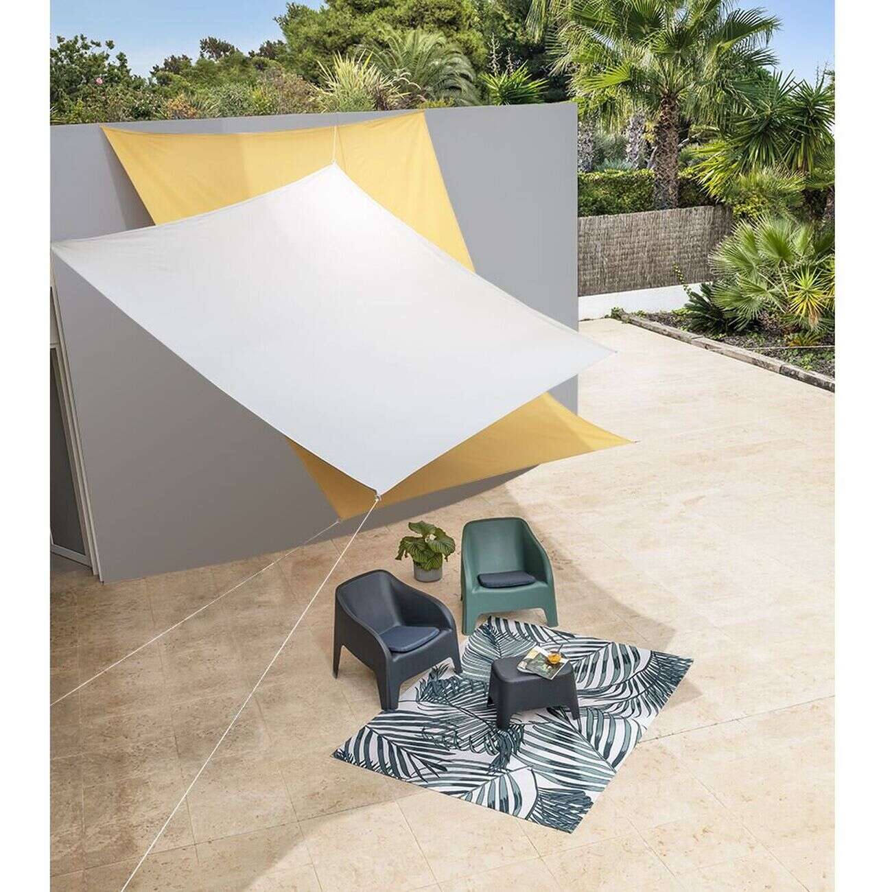 Voile d'ombrage carré Wind gris anthracite 5 x 5 m