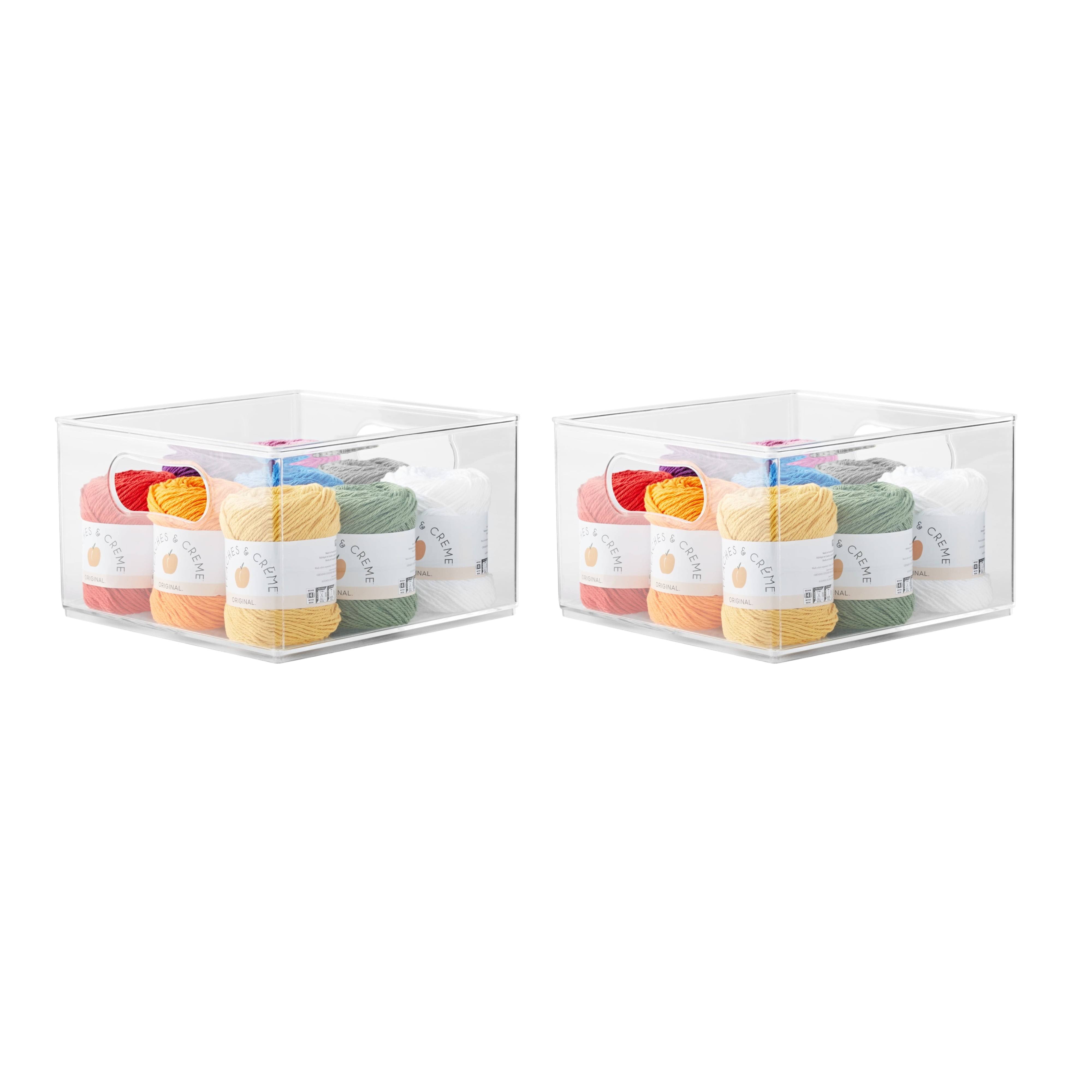 The Home Edit Large Bin 10 in Plastic Modular Storage System 2 Pack Organizer Clear