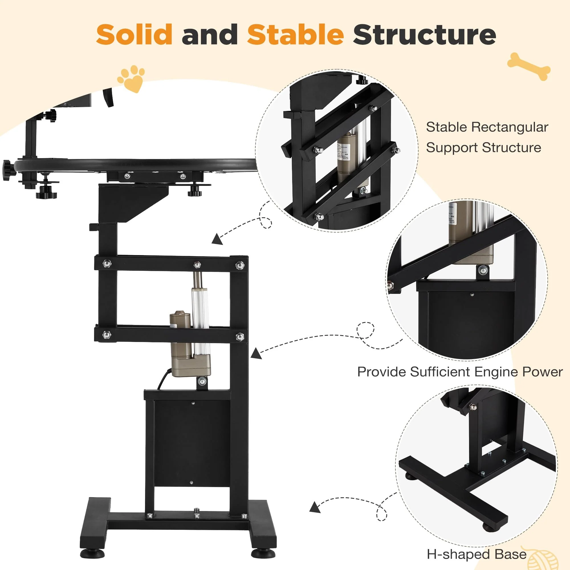 AECOJOY Electric Lift Dog Grooming Table, Portable Height Adjustable Pet Grooming Station with Foldable Arm