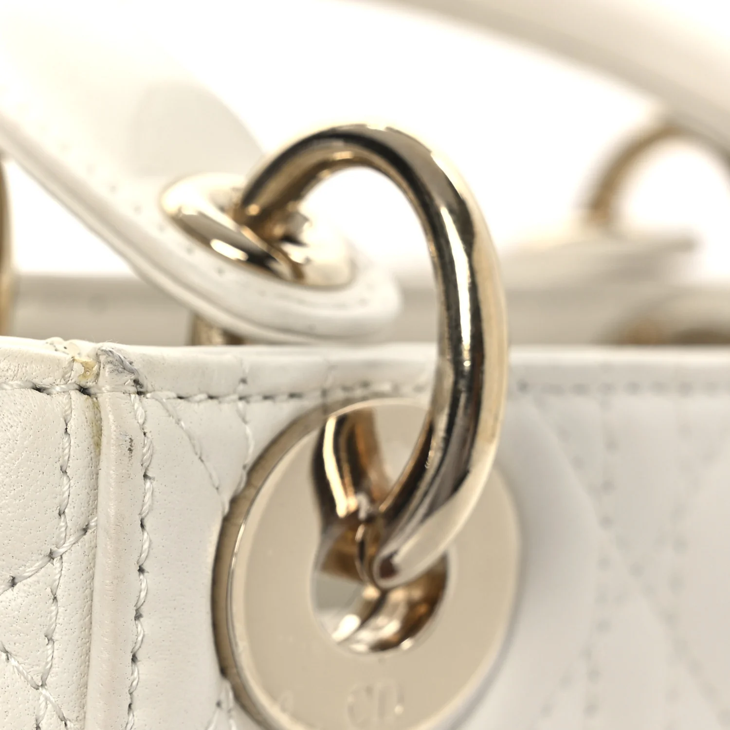 Lambskin Cannage Mini Lady Dior White