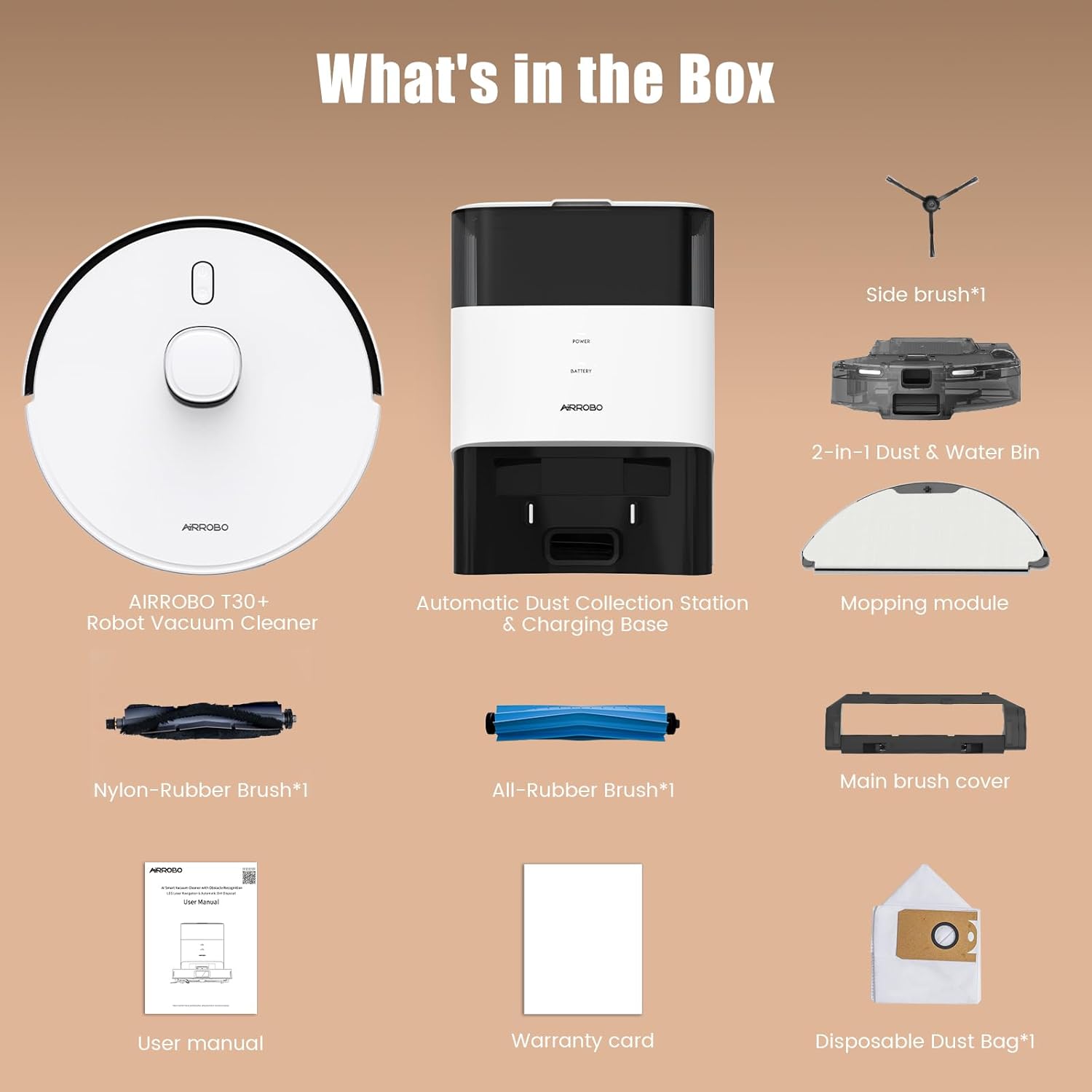 AIRROBO Robot Vacuum and Mop Self-Emptying 75-Day Capacity