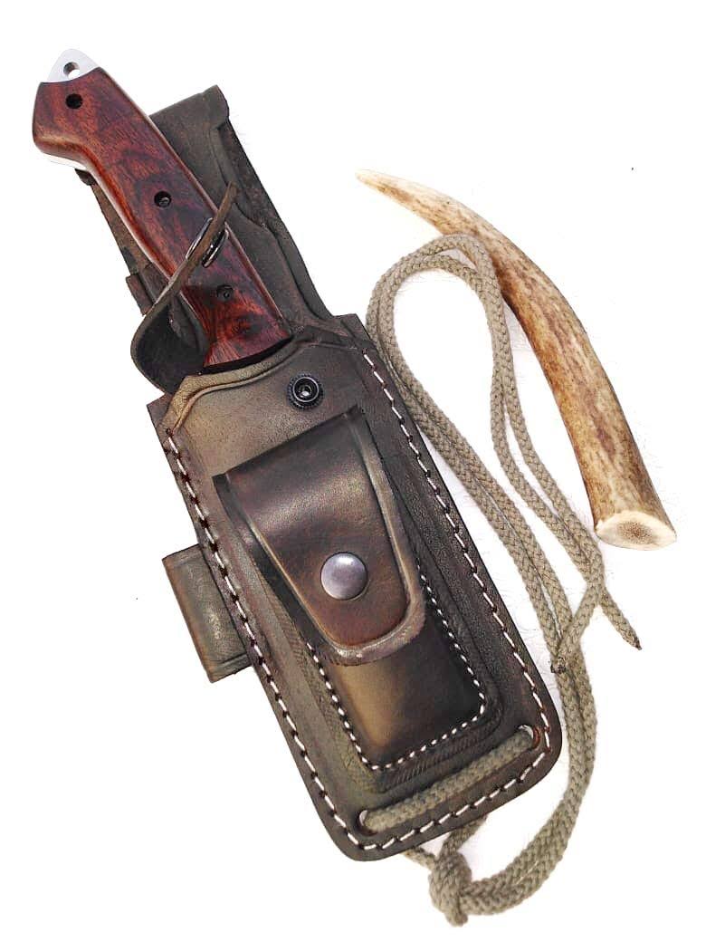 Ottoza Handmade Leather Knife Sheath Side Draw Knife Sheath - Bushcraft Knife Sheath - Hunting Knife Sheath - Survival Knife Sheath - Vertical Knife