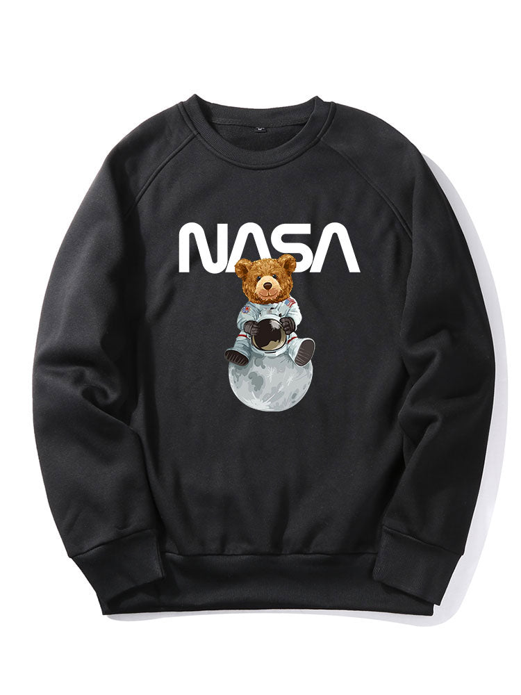 Sweat-shirt à manches raglan imprimé ours de la NASA