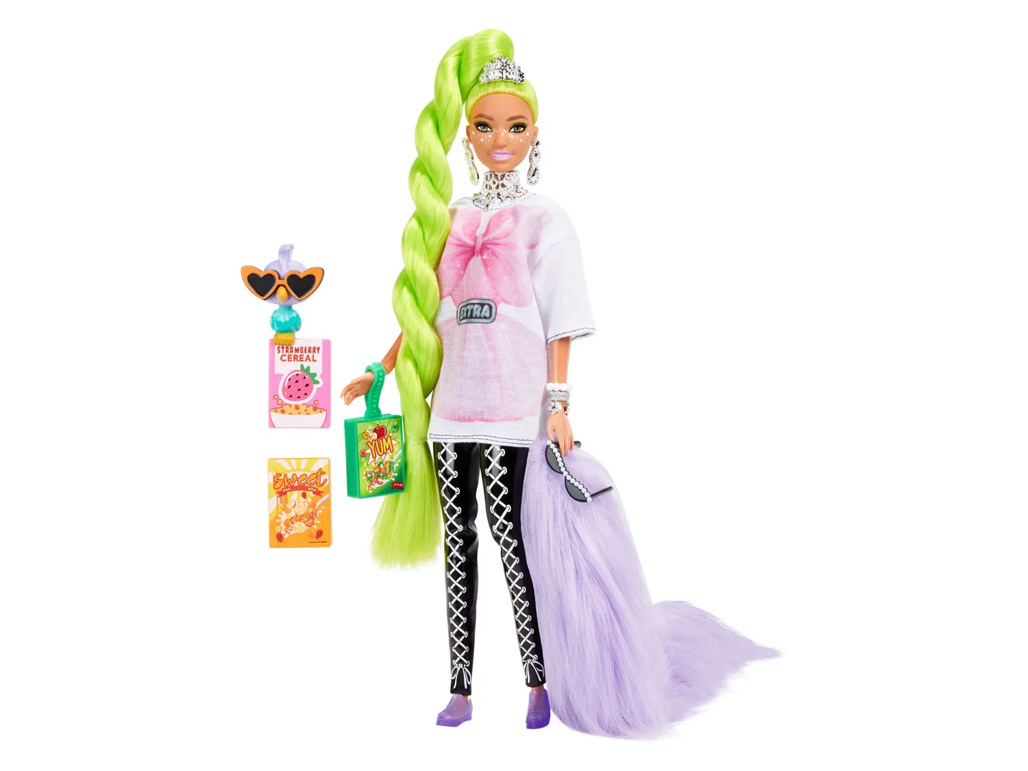 Barbie Poupe Extra avec des cheveux vert fluo