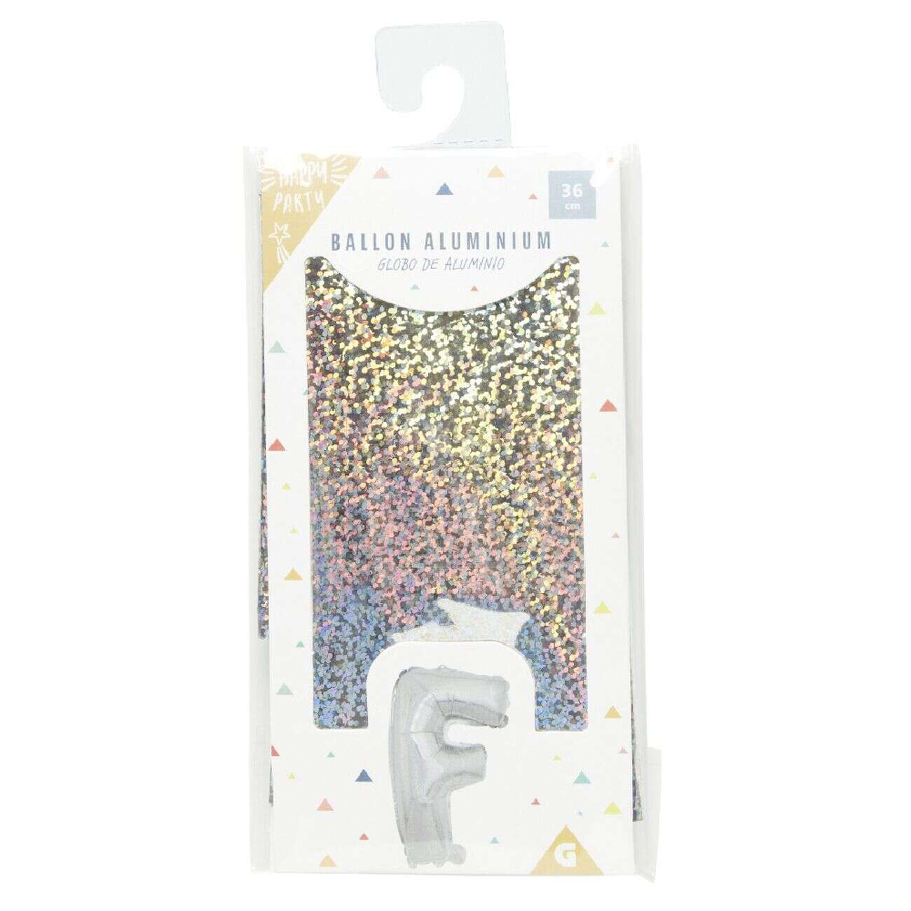 Ballon forme lettre F aluminium (2 modèles argenté ou doré)