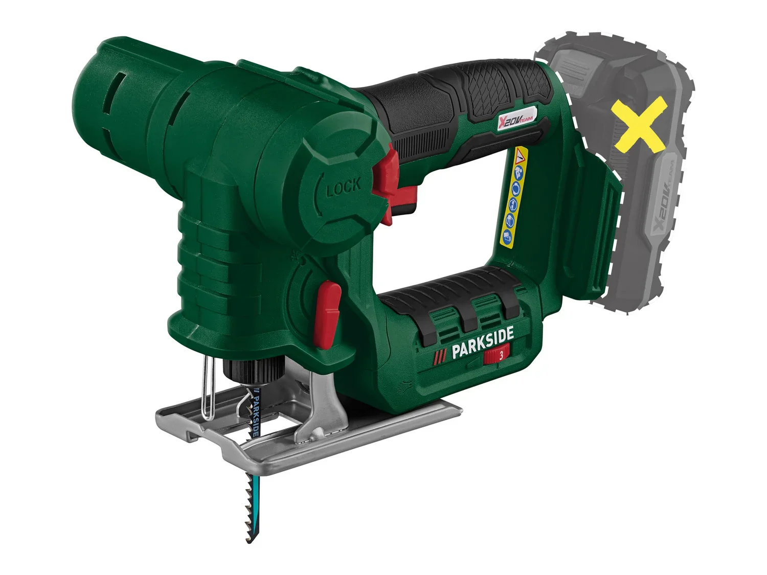 PARKSIDE Scie sauteuse et scie sabre sans fil PSSSA 20-Li B2, 20 V
