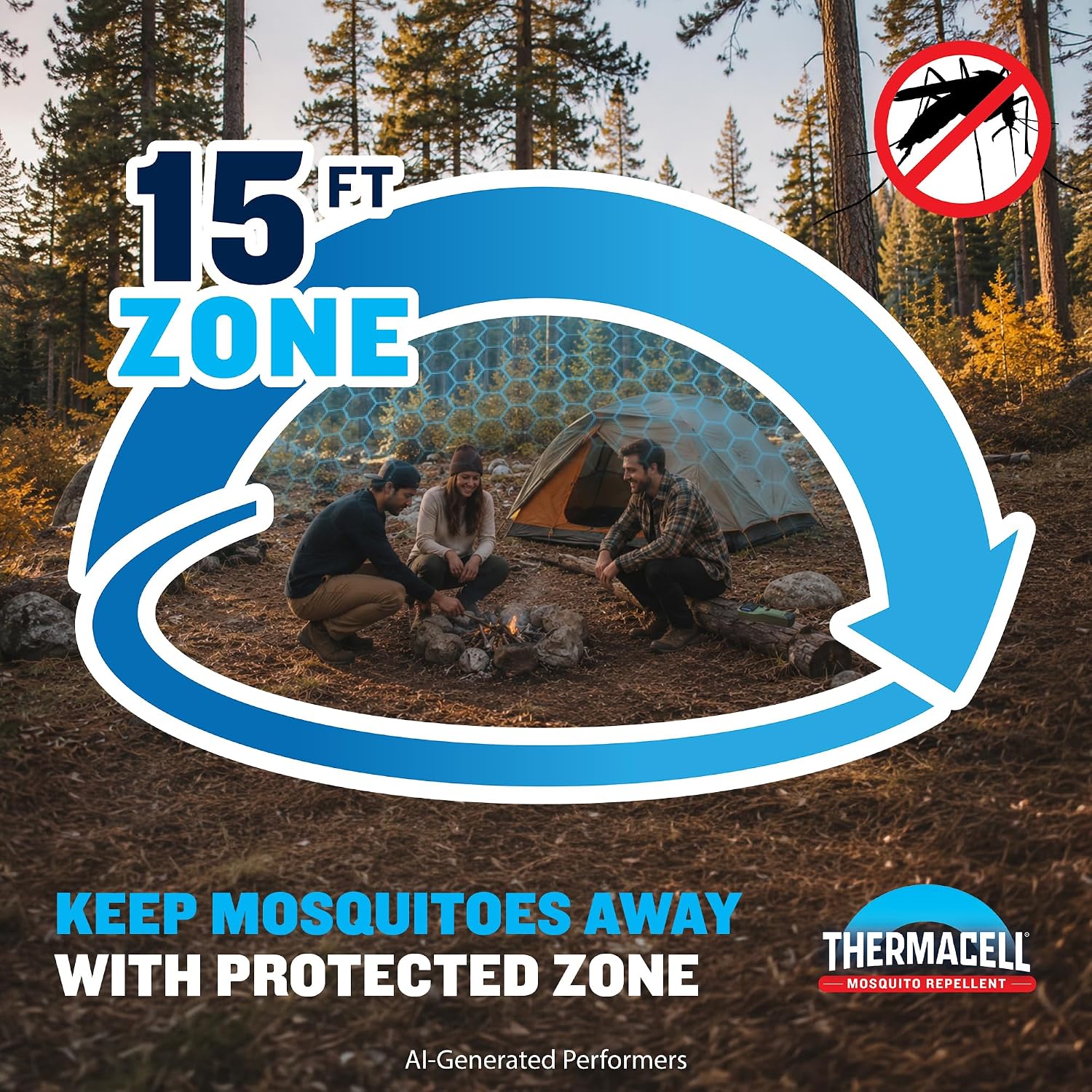 Thermacell Fuel-ZoneGuard Extreme Fuel Powered Mosquito Repeller, Green| 15-FT Zone; Portable Outdoor Protection; 12-Hour Refill; Camp; Hunt; Bug Spray Alternative; Patio Shield; Scent Free; DEET-Free