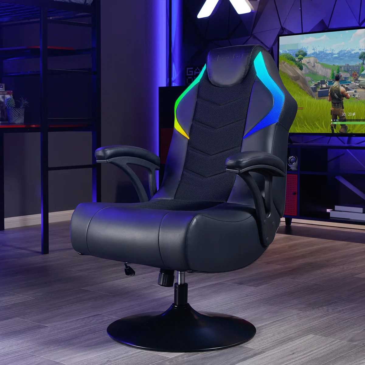 Nemesis RGB Pedestal Gaming Chair, Black - Image 3