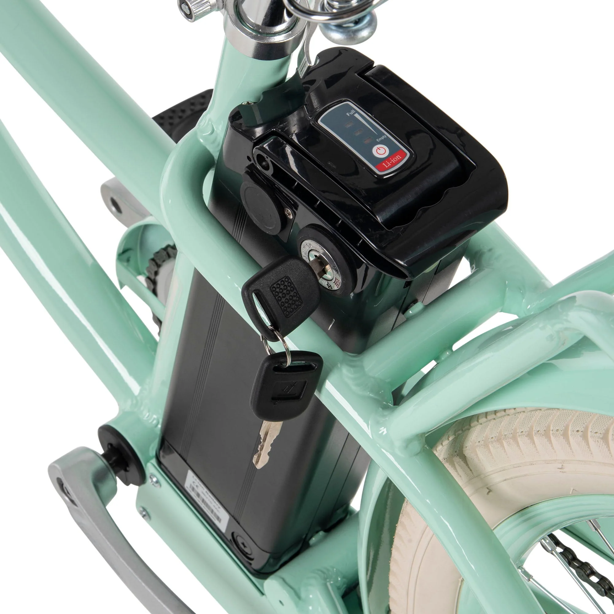 Nel Lusso 26 - Inch 7 - Speed Electric Cruiser Bike with Throttle, Mint Green, 36V, 350W, UL 2849 Compliant, by Huffy