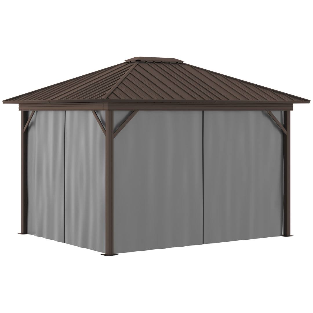 12 ft. W x 9 ft. D Metal Patio Gazebo Outsunny