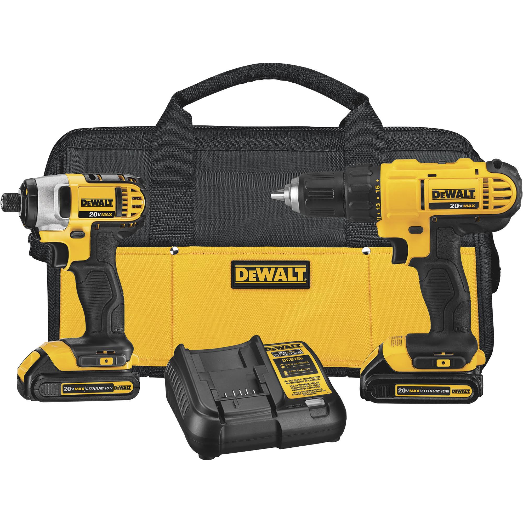 DeWalt DCK240C2 20-Volt Cordless Lithium Ion Drill Driver and Impact Driver Kit