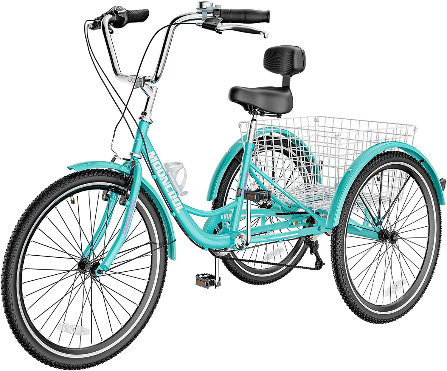 Adult Tricycle 20/24/26 inch 7 Speed, Three Wheel Bicycle for Adult, Trike Cruiser W/ Tools Big Basket for Exercise Shopping Picnic Outdoor Activities Image 10