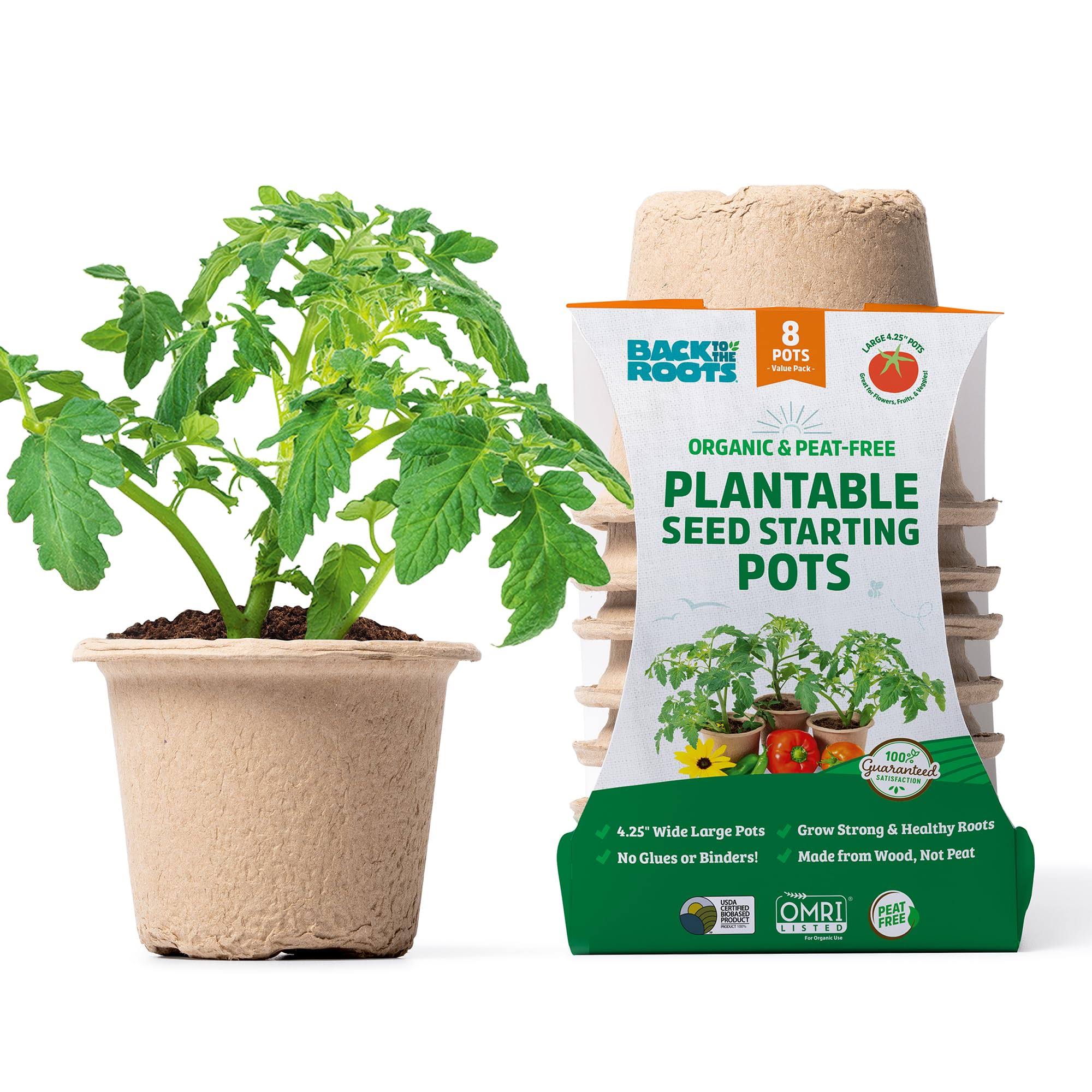 Back to The Roots Organic & Peat-Free Plantable Seed Starting Pots - 8 Each