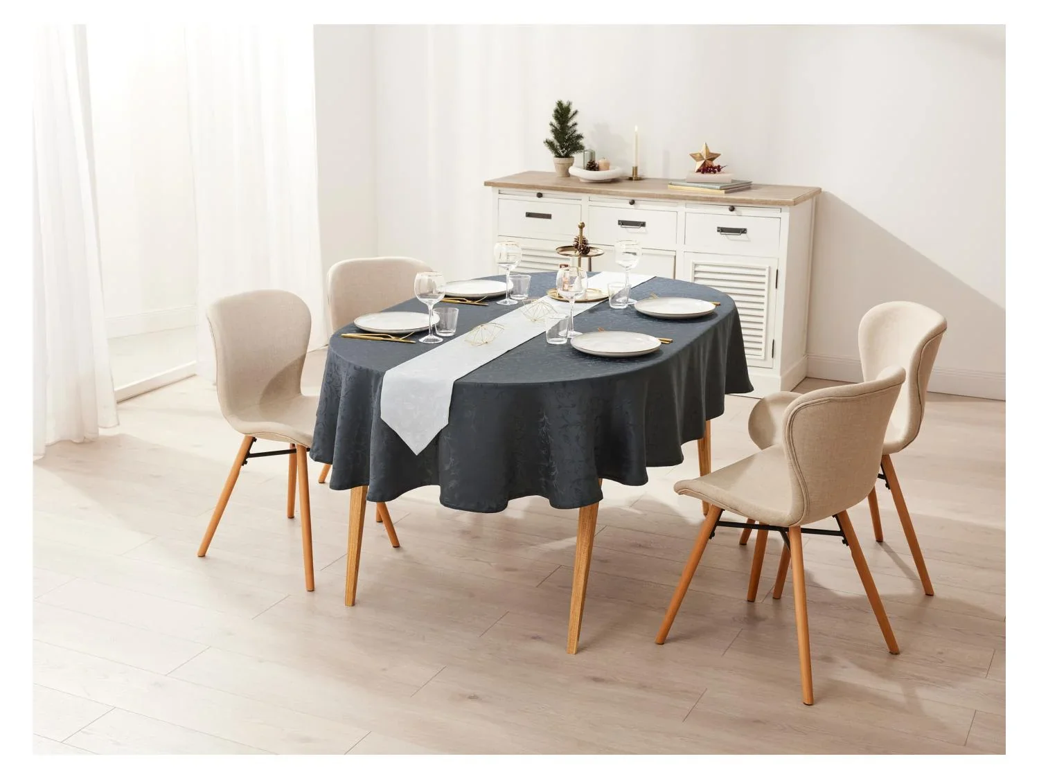 LIVARNO home Nappe et chemin de table jacquard premium